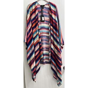 RAIN NWT Artsy Boho Long Loose‎ Duster Kimono Colorful Plus Size